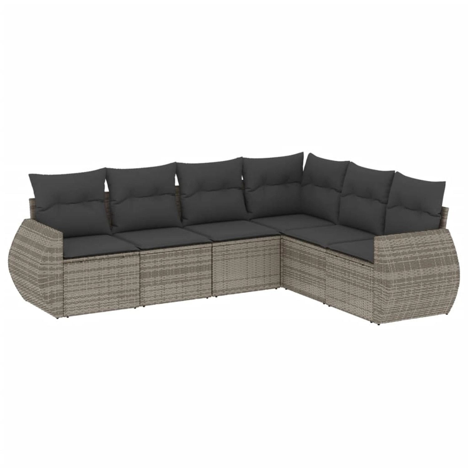 vidaXL 6-Tlg Garten-Sofagarnitur mit Kissen Grau Poly Rattan 3253747 günstig online kaufen