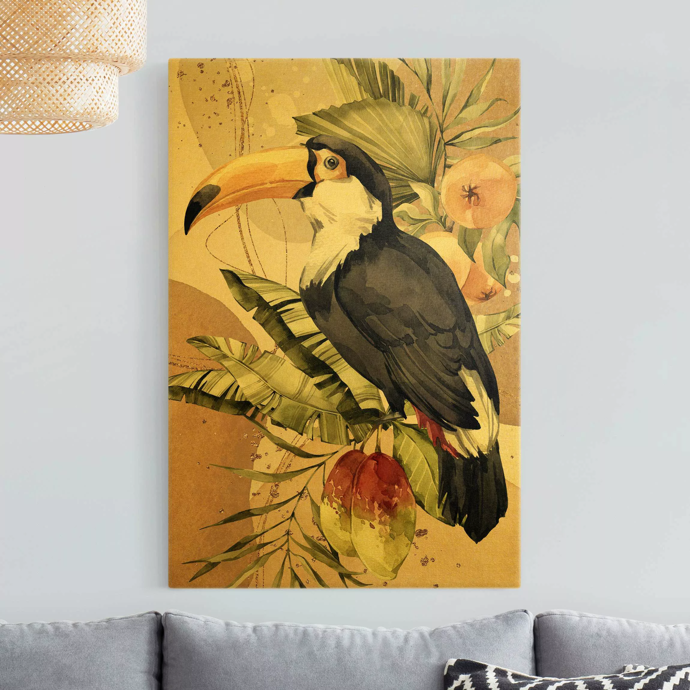 Leinwandbild Gold Tropische Vögel - Tukan günstig online kaufen