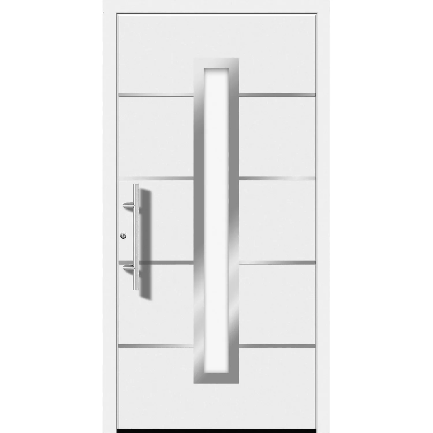 Aluminium-Haustür Moderno M410/P 110 x 210 cm Weiß Anschlag Links günstig online kaufen