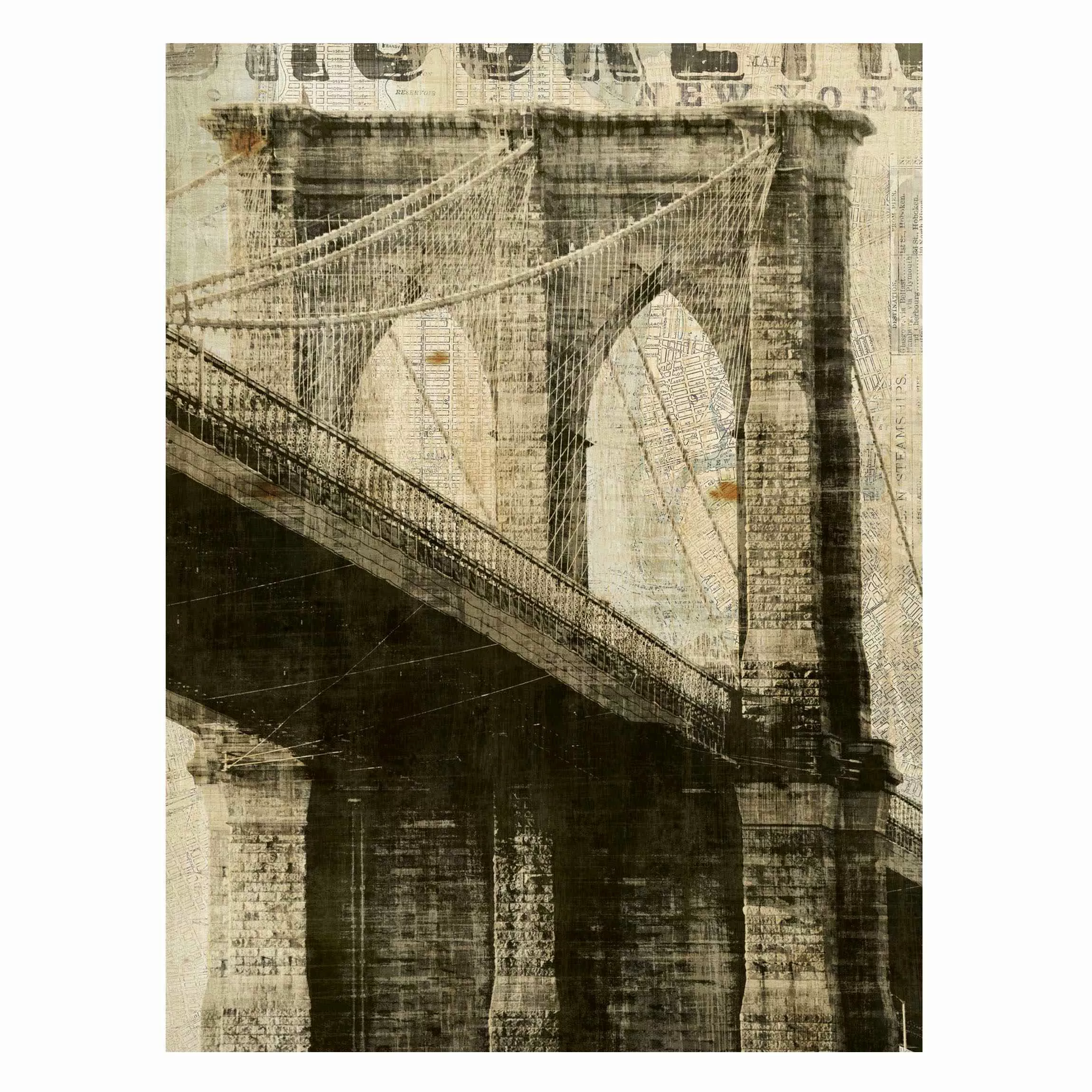 Magnettafel Vintage NY Brooklyn Bridge günstig online kaufen