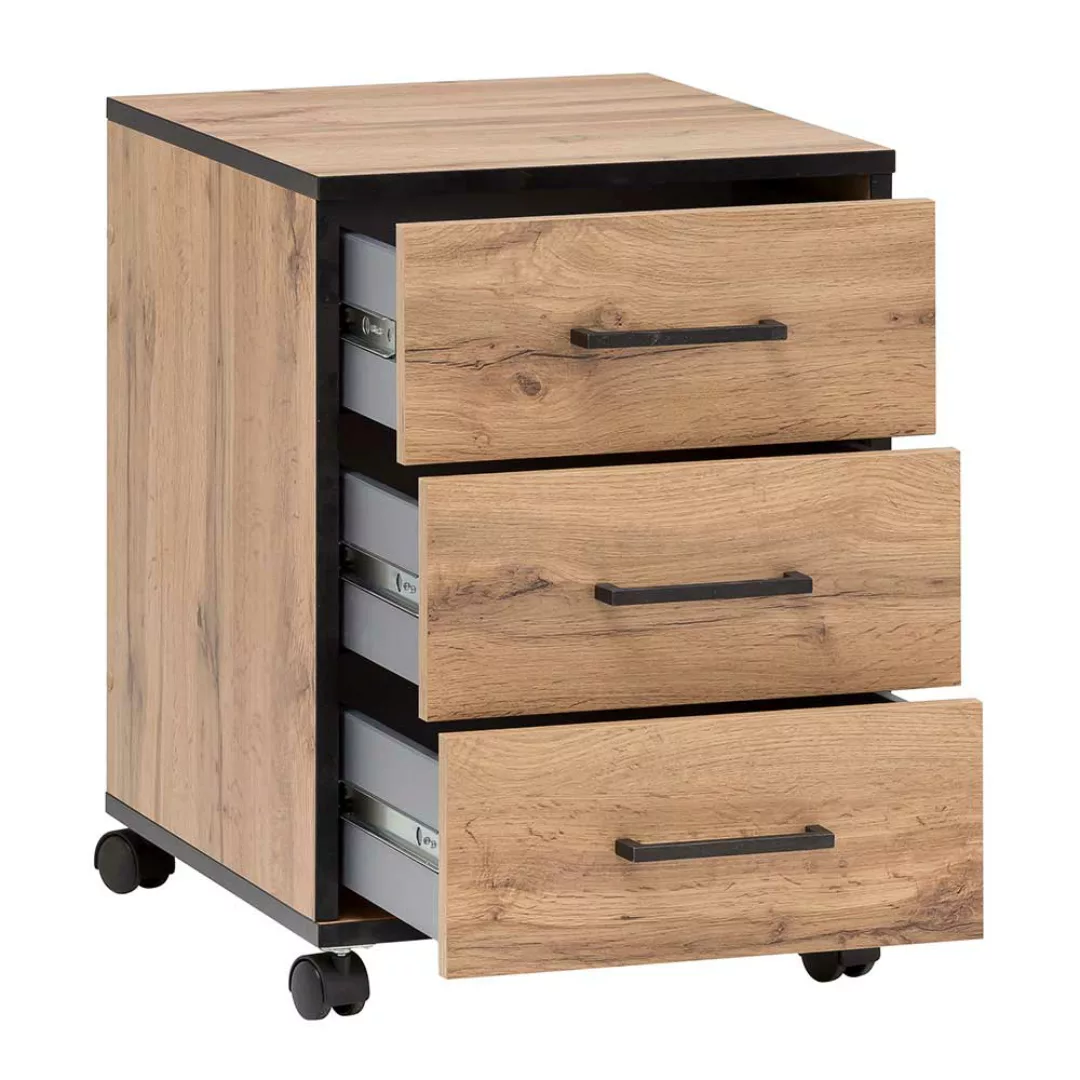 Schreibtischrollcontainer mit drei Schubladen 57 cm hoch günstig online kaufen