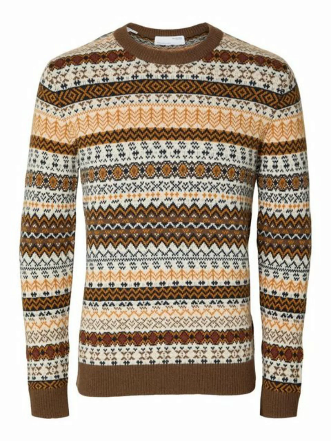 SELECTED HOMME Sweatshirt SLHFARO LS KNIT FAIR ISLE CREW NECK günstig online kaufen