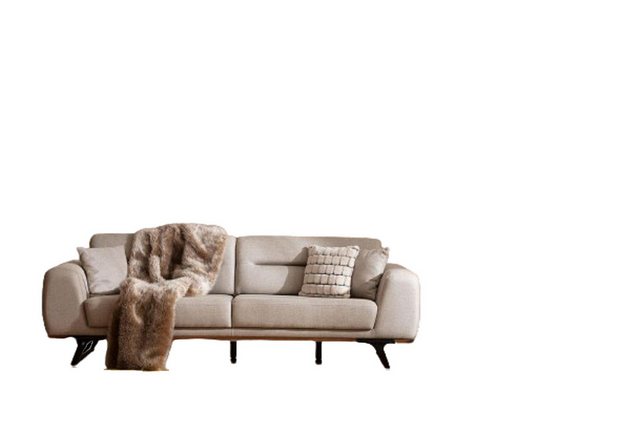 JVmoebel 3-Sitzer Sofagarnitur Klassischе Stoffsofa Dreisitzer Sessel Beige günstig online kaufen