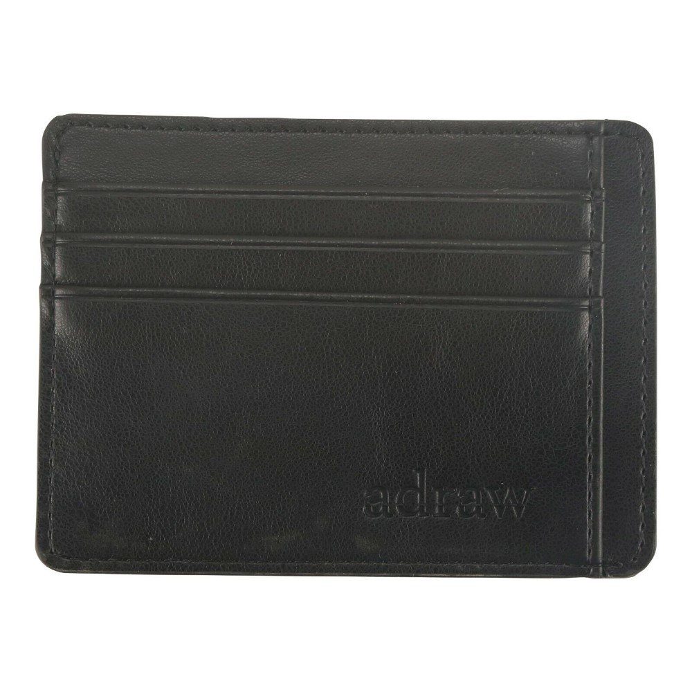 adraw Geldbörse Schwarz RFID Leder Scheckkartenetui günstig online kaufen