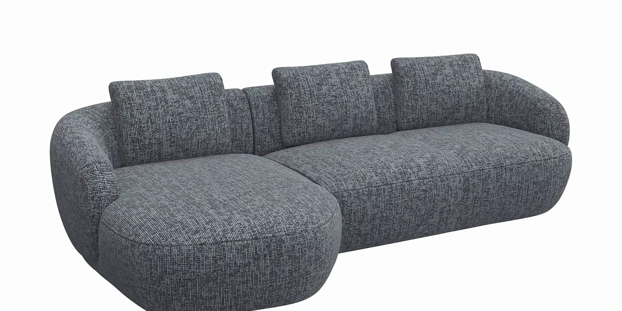 FLEXLUX Wohnlandschaft »Torino, rund, L-Form, Sofa-Ecke mit Recamiere, Long günstig online kaufen