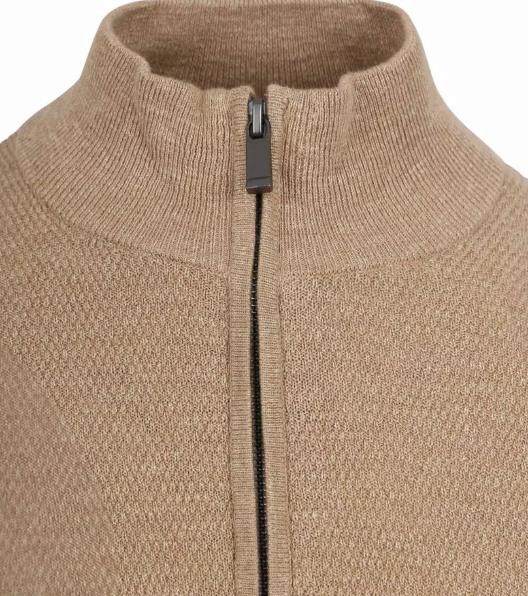 Suitable Half Zip Pullover Struktur Beige - Größe XXL günstig online kaufen