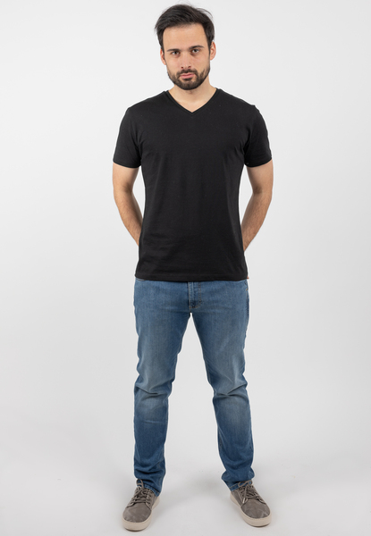 Herren T-shirt Mit V- Ausschnitt Aus 100% Biobaumwolle Gots günstig online kaufen