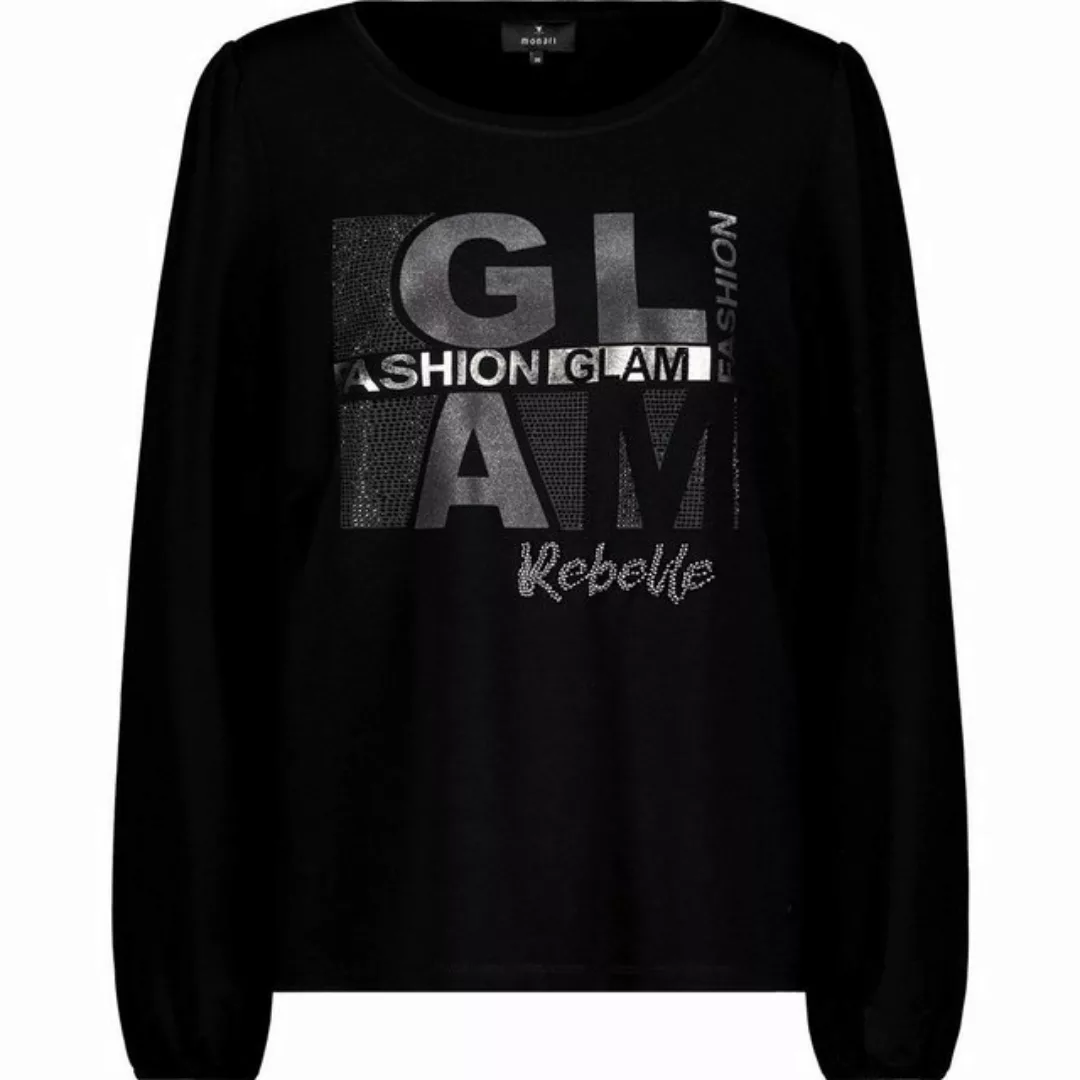 Monari Langarmshirt mit Glitzerschrift günstig online kaufen