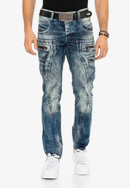 Cipo & Baxx Bequeme Jeans im lässigen Biker-Stil günstig online kaufen
