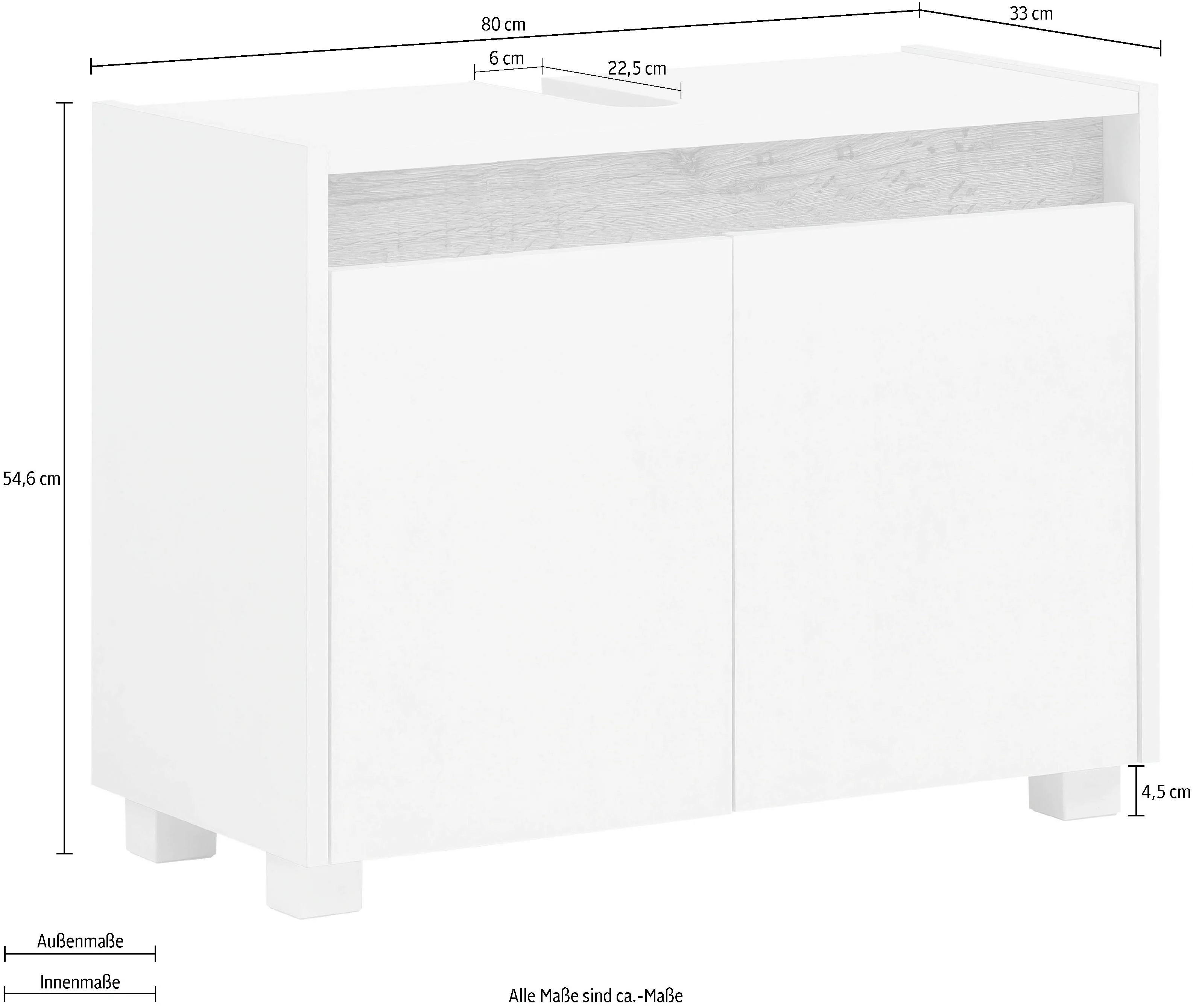 Schildmeyer Waschbeckenunterschrank "Cosmo", Breite 80 cm günstig online kaufen