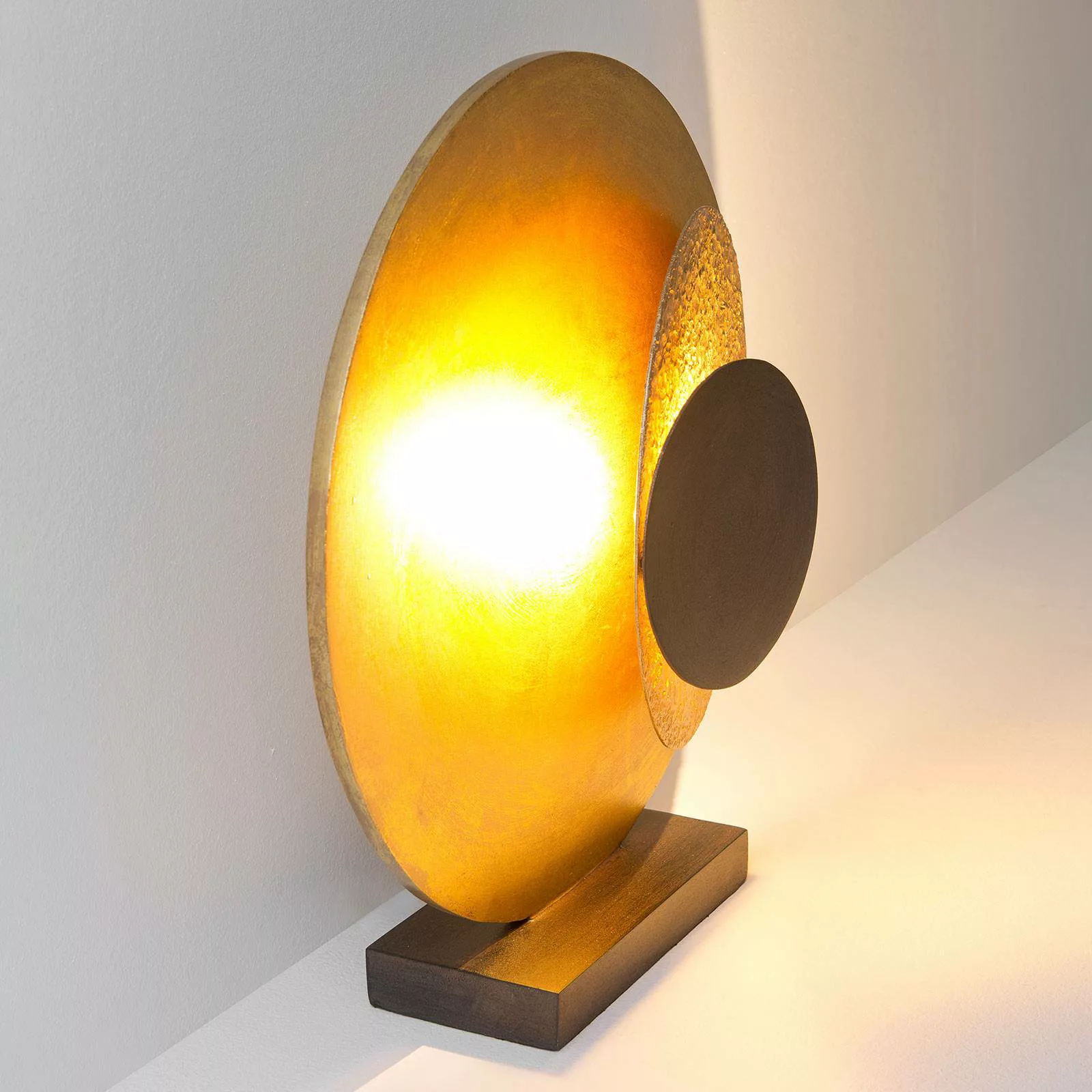 LED-Tischleuchte La Bocca, Höhe 43 cm, gold-braun günstig online kaufen