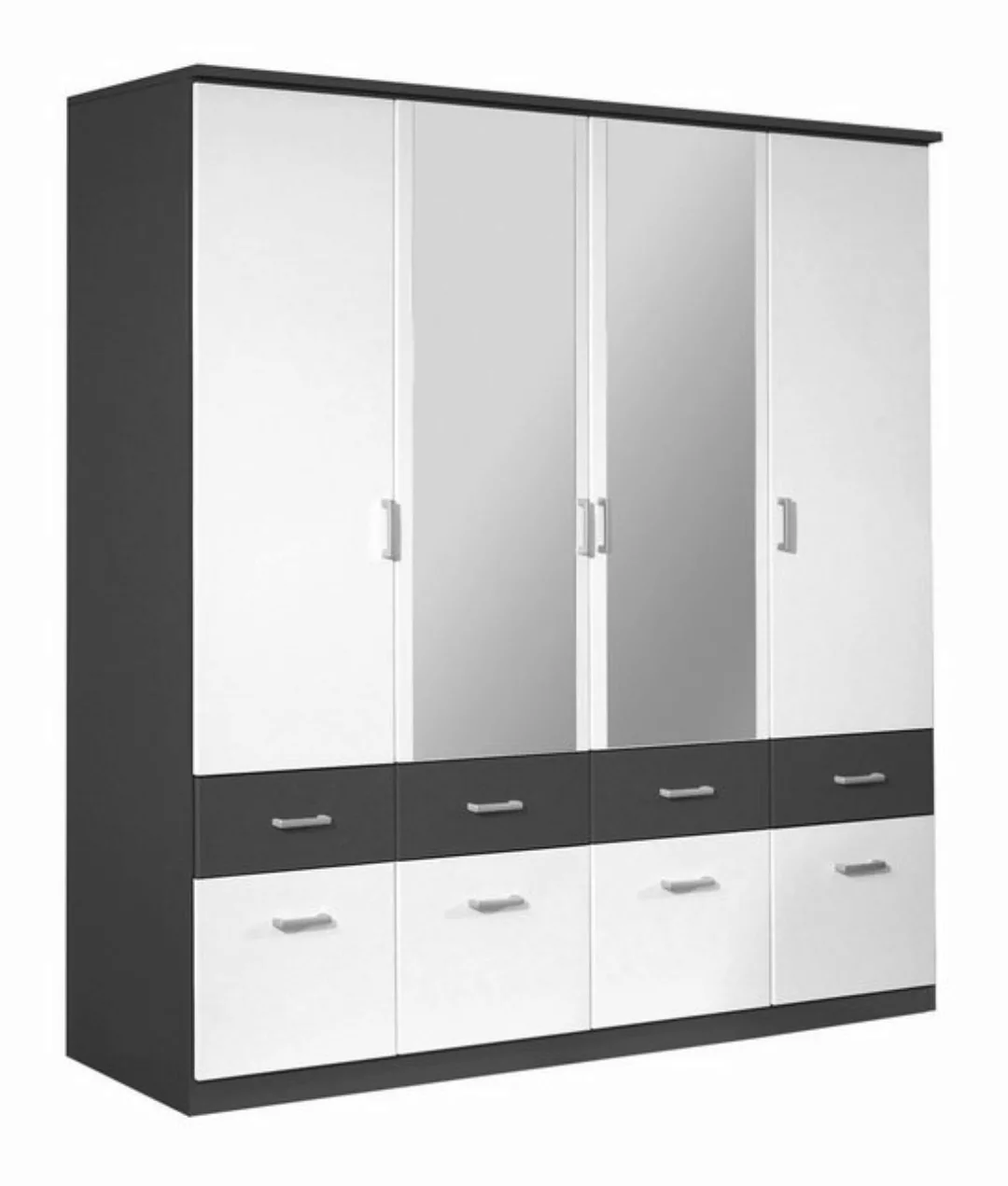 rauch Kleiderschrank BREMEN, grau, weiß, Breite 181 cm, Höhe 199 cm mit 2 S günstig online kaufen