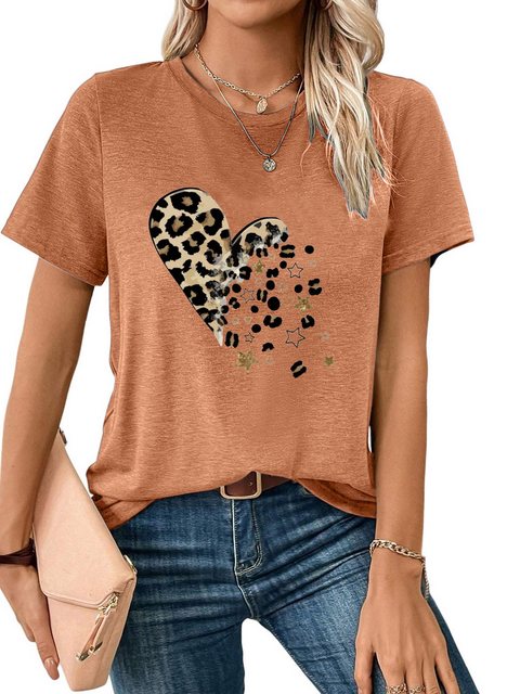 DYMADE T-Shirt Damen Sommer Casual Basic-Shirts Kurzarm Lockere Tops günstig online kaufen