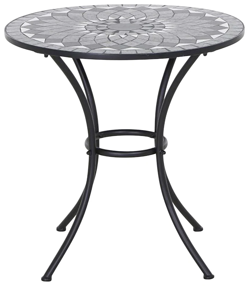 Siena Garden Bistrotisch Como Stahl Ø 60 cm x 71 cm Grau Mosaik günstig online kaufen