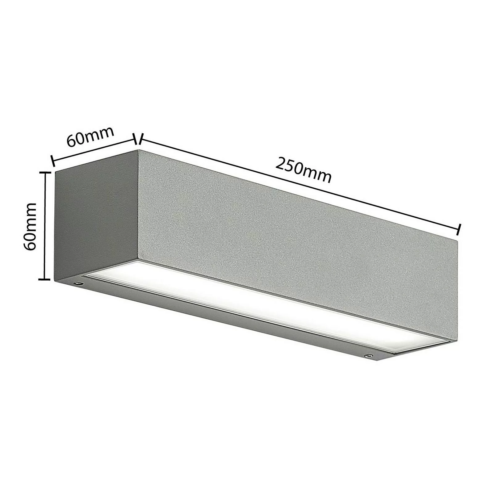 Arcchio LED-Außenwandlampe Lengo, CCT, 25 cm, 2-flg., grau günstig online kaufen