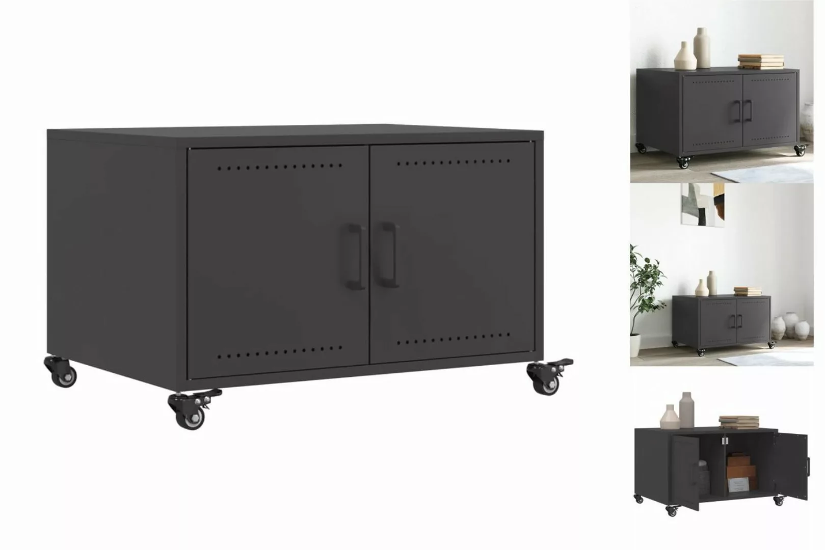 vidaXL Mehrzweckschrank Schrank Rollwagen Schwarz 68x50x43,5 cm Kaltgewalzt günstig online kaufen