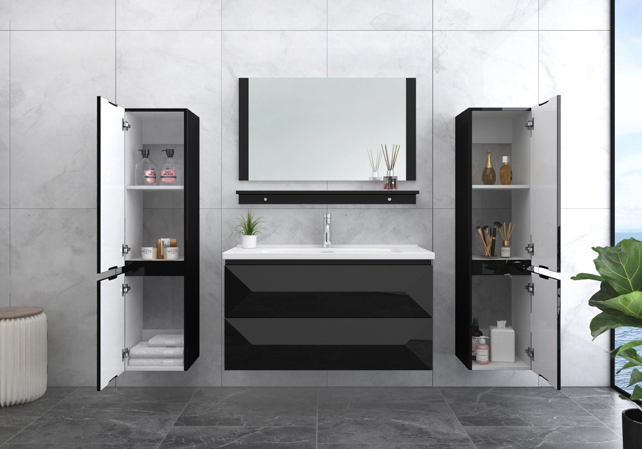 Faizee Möbel Badmöbel-Set Faizee Möbel, Badmöbelset günstig online kaufen
