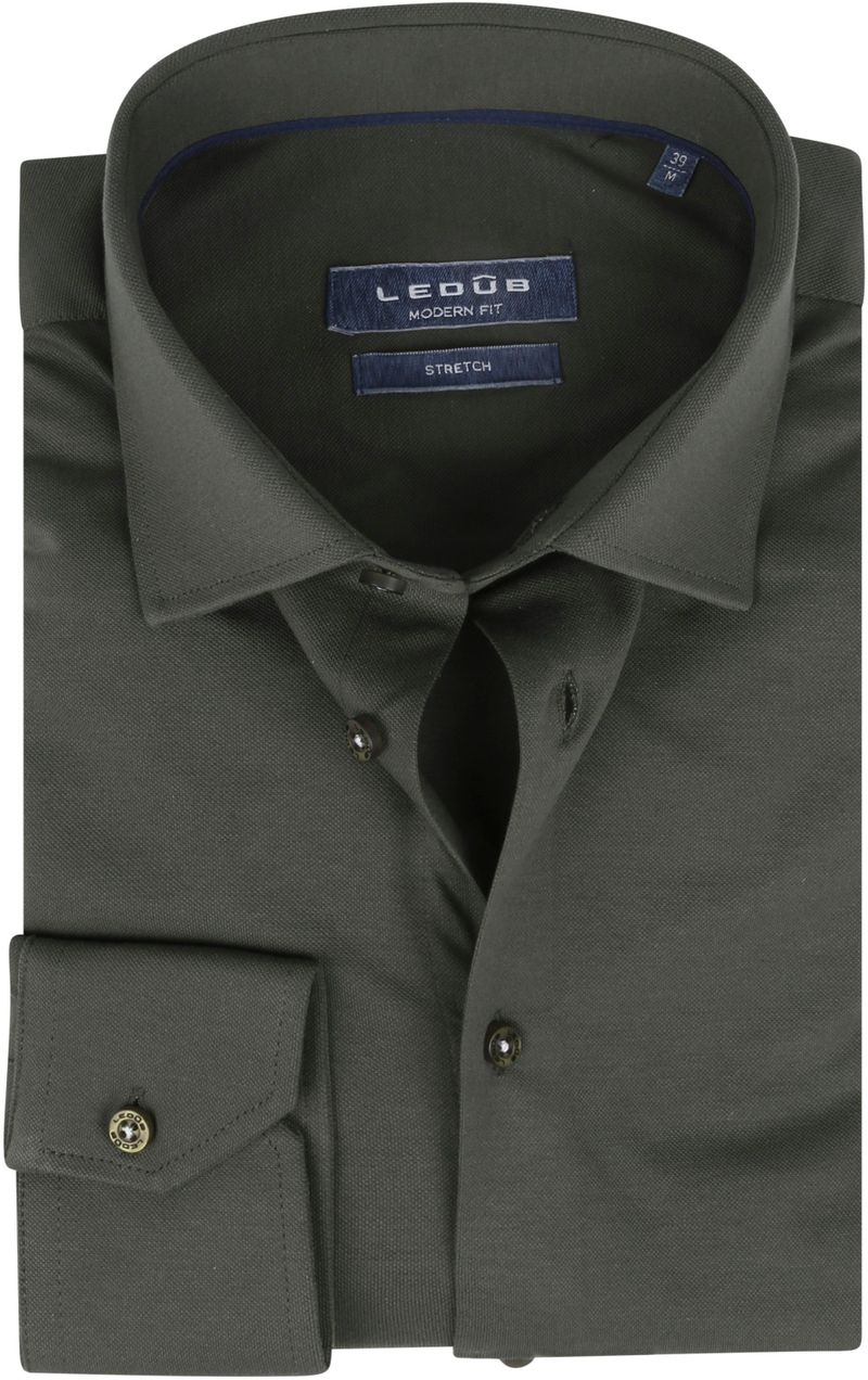 Ledub Tricot Hemd Dunkelgrün - Größe 44 günstig online kaufen