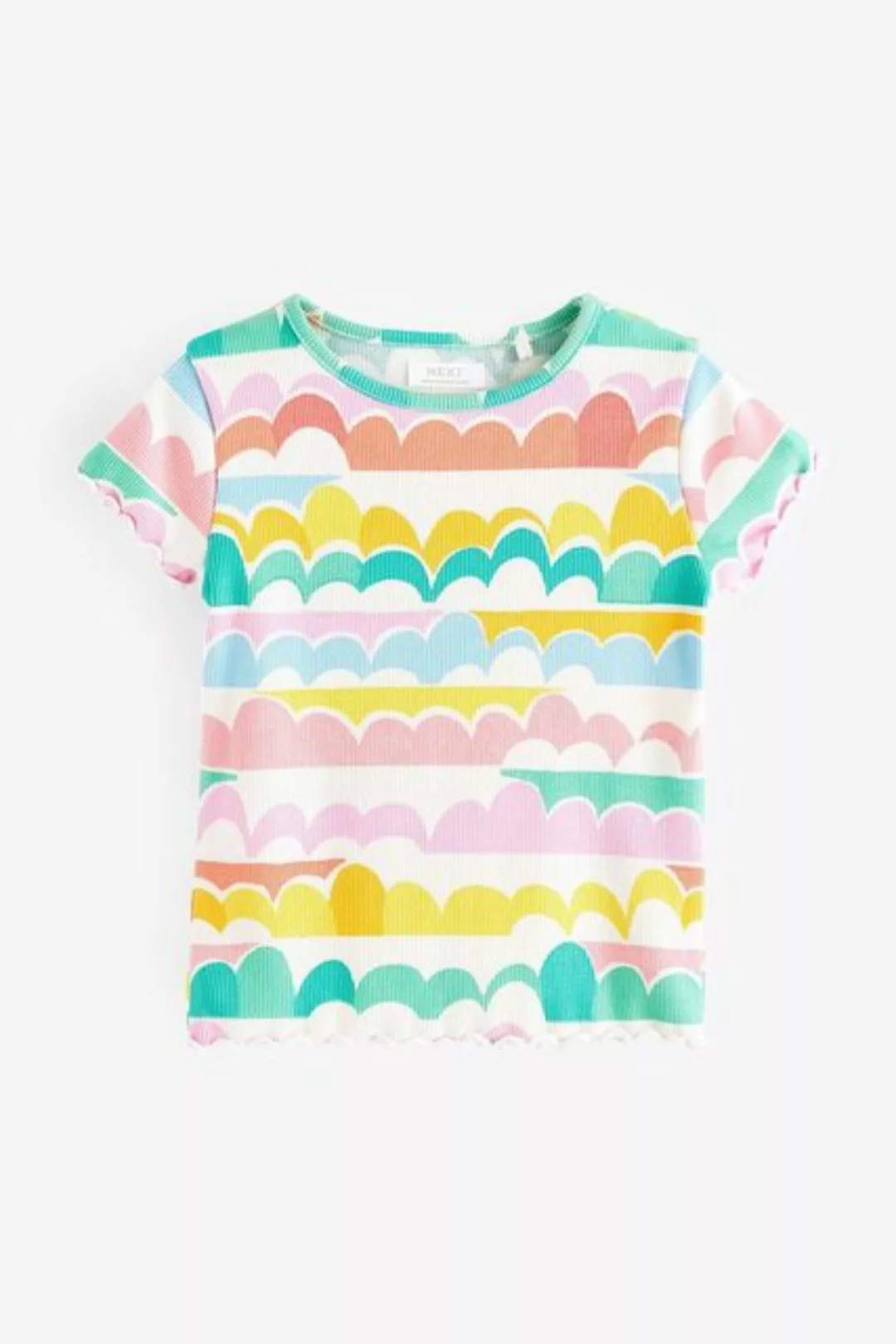 Next T-Shirt Geripptes Top mit kurzen Ärmeln (1-tlg) günstig online kaufen