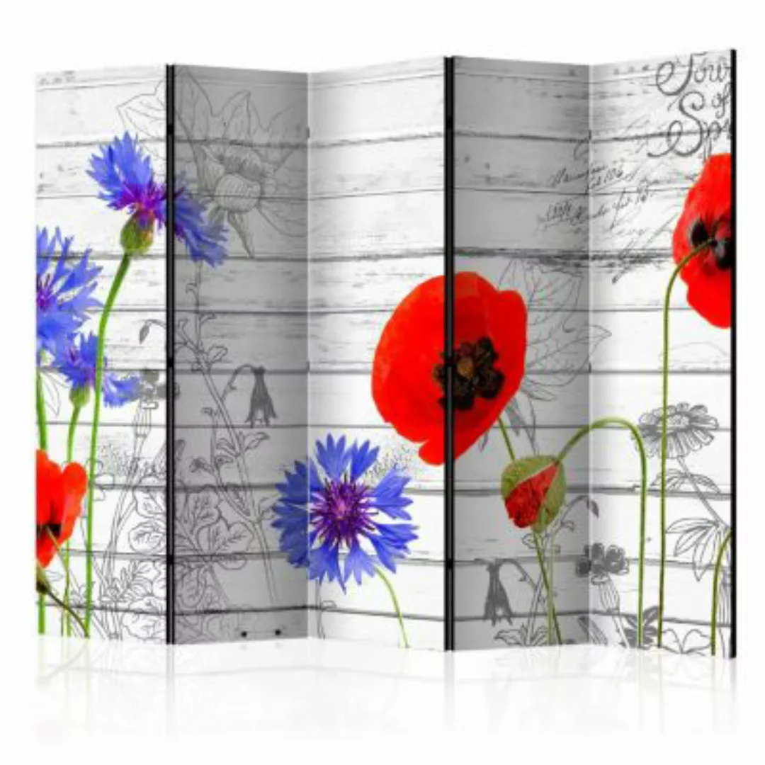 artgeist Paravent Wildflowers II [Room Dividers] mehrfarbig Gr. 225 x 172 günstig online kaufen