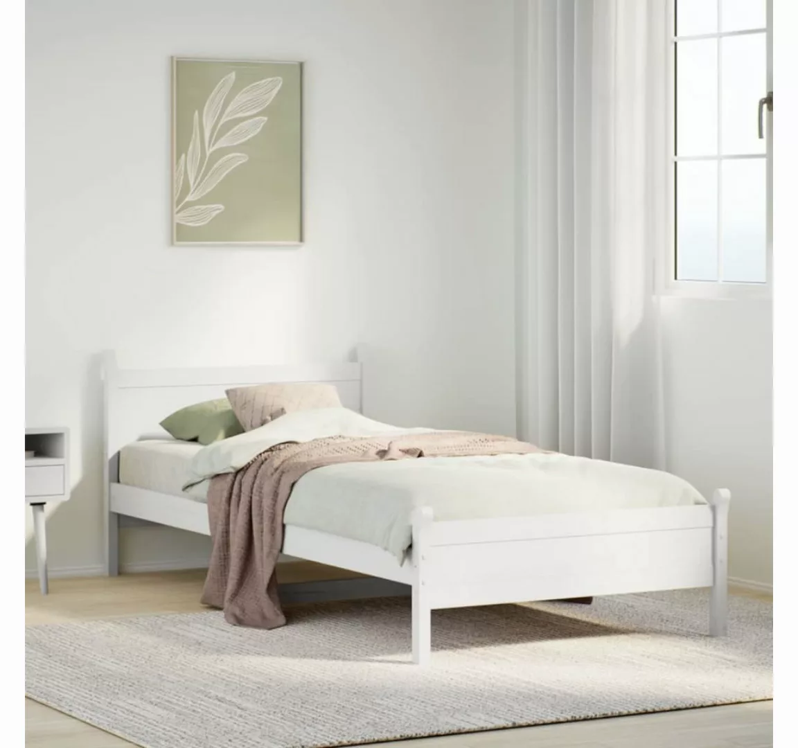 vidaXL Bett, Massivholzbett ohne Matratze Wachsbraun 75x190 cm Kiefernholz günstig online kaufen