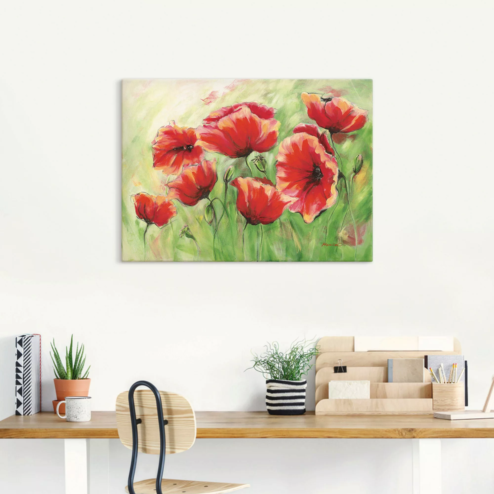 Artland Wandbild "Rote Mohnblumen II", Blumen, (1 St.) günstig online kaufen