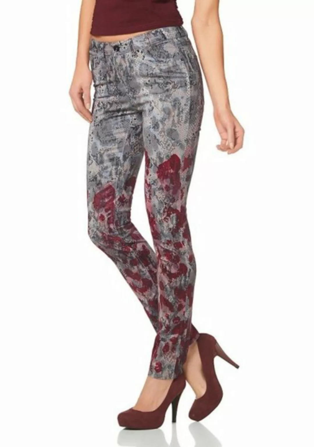 YESET Röhrenhose Damen Röhrenhose Hose Röhre Jeans Schlangen-Muster Stretch günstig online kaufen