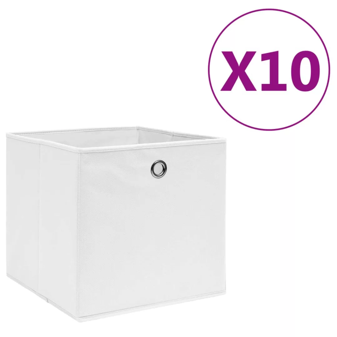 Aufbewahrungsboxen 10 Stk. Vliesstoff 28x28x28 Cm Weiß günstig online kaufen