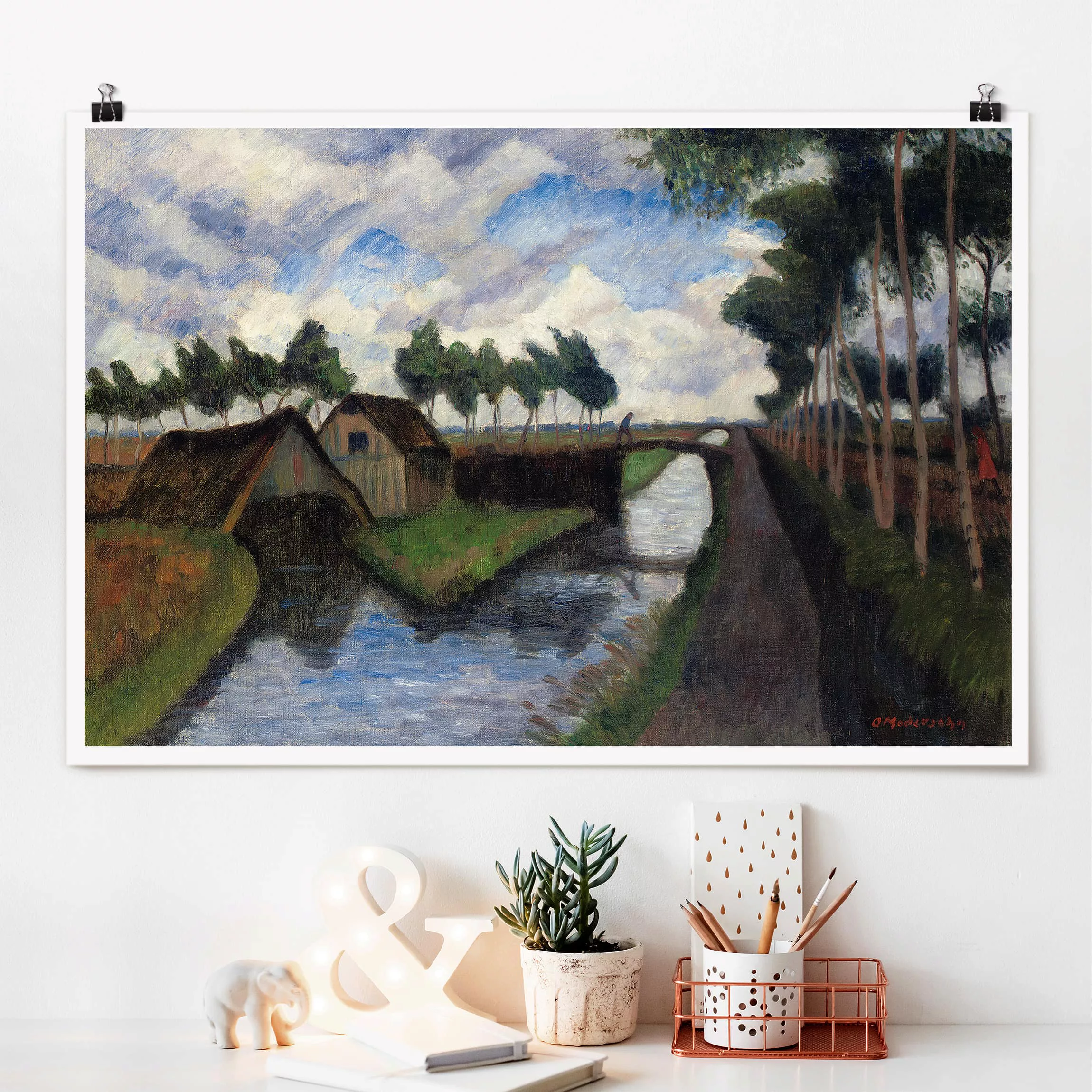 Poster Kunstdruck - Querformat Otto Modersohn - Rautendorfer Graben günstig online kaufen