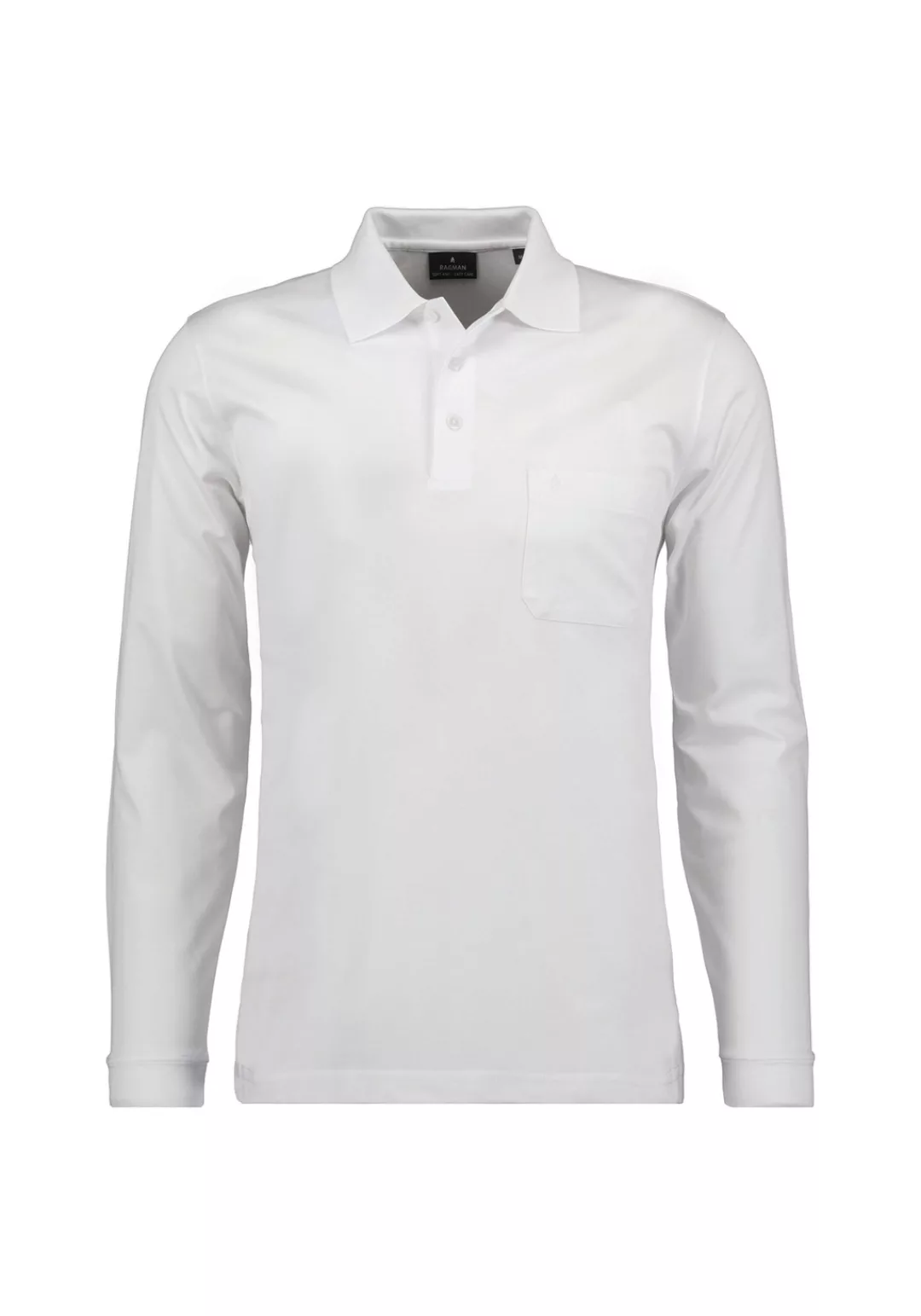 RAGMAN Poloshirt "Poloshirt Soft Knit Polo Knopf Langarm" günstig online kaufen