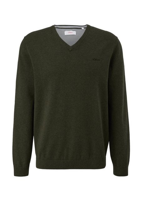 s.Oliver Strickpullover in melierter Optik mit Logo-Stickerei günstig online kaufen