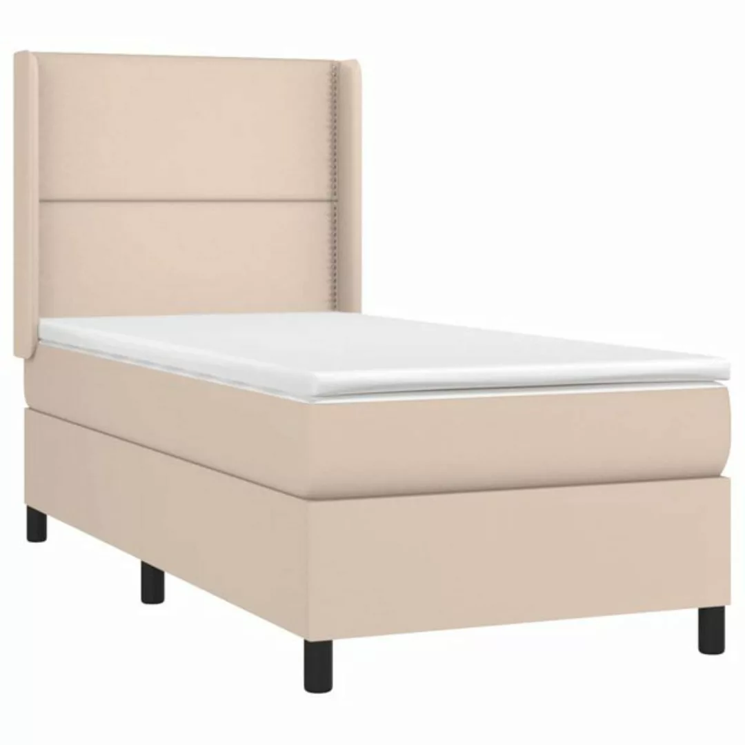 vidaXL Boxspringbett, Boxbett mit Matratze & LED Cappuccino-Braun 80x200cm günstig online kaufen