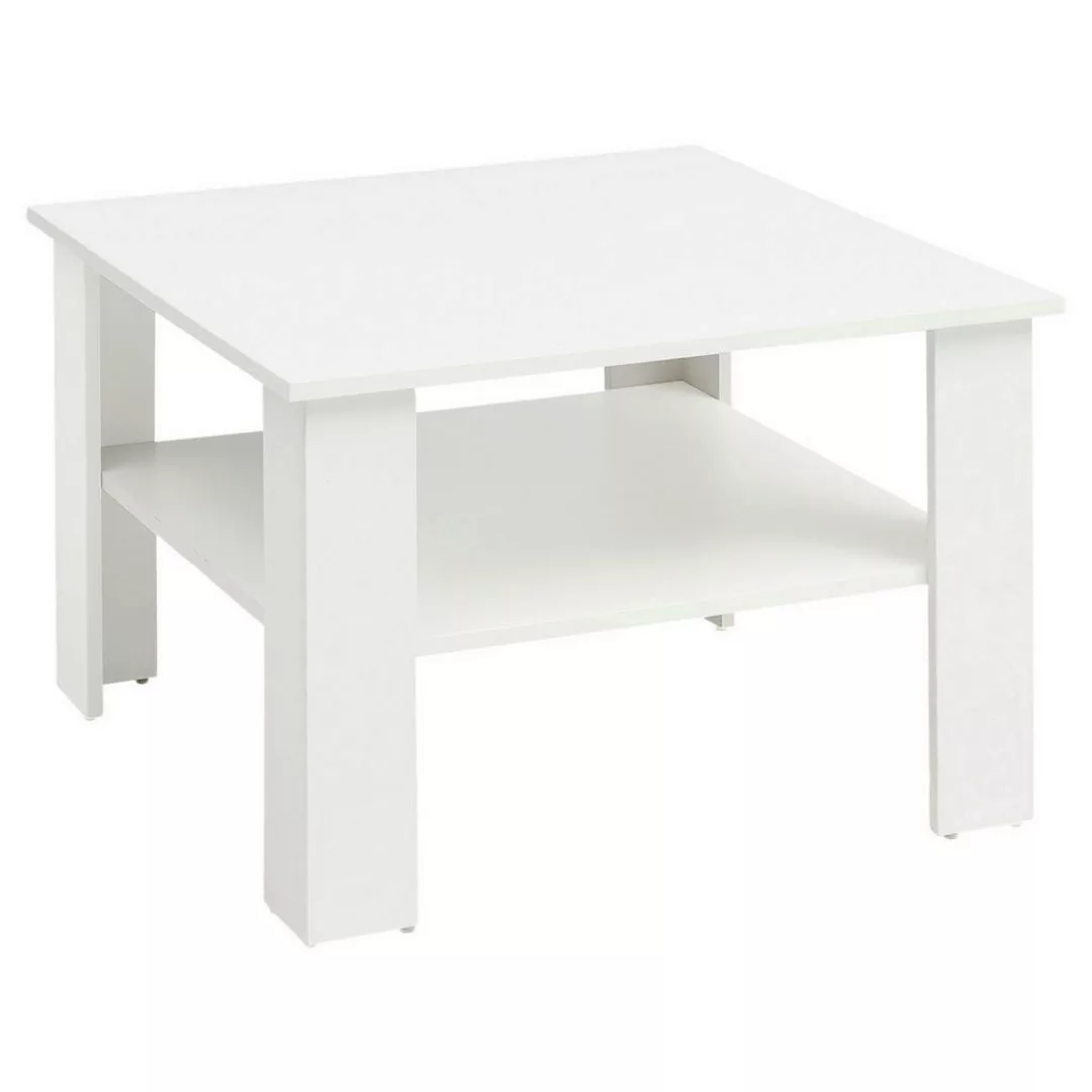 Couchtisch Weiß 60x42x60 cm Design Holztisch mit Ablage | Wohnzimmertisch C günstig online kaufen