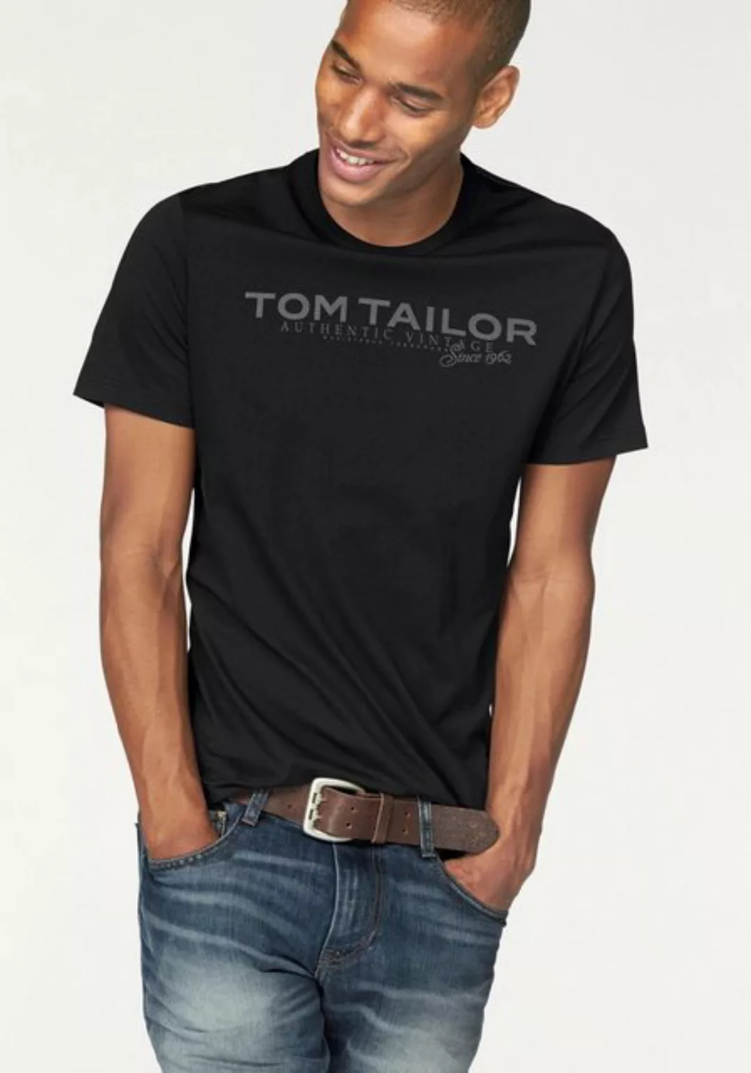 TOM TAILOR Rundhalsshirt mit Logoprint günstig online kaufen