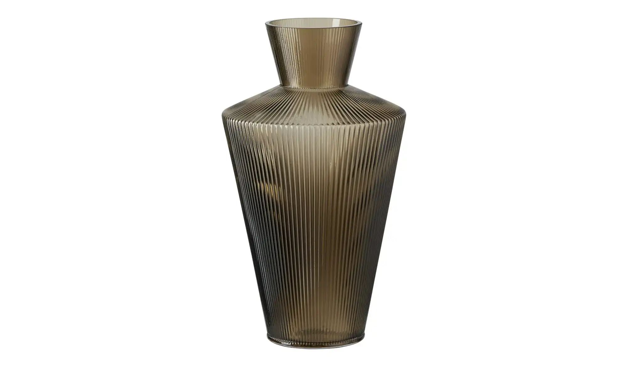 HOME STORY Vase ¦ braun ¦ Glas  ¦ Maße (cm): H: 25  Ø: 14.5 Accessoires > V günstig online kaufen