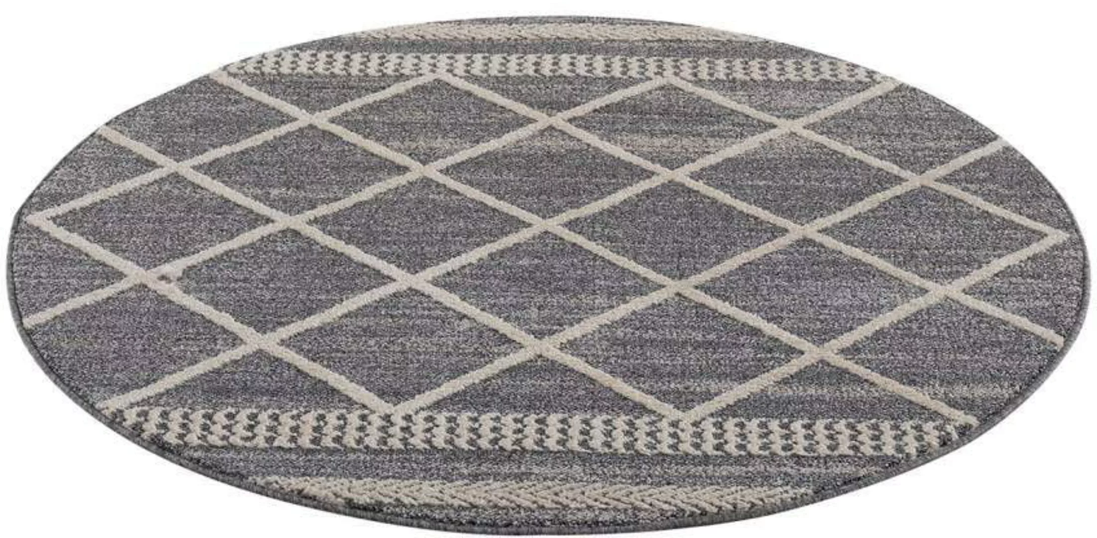Carpet City Teppich »Art 2645«, rund, Kurzflor, Rauten-Optik, ideal für Flu günstig online kaufen