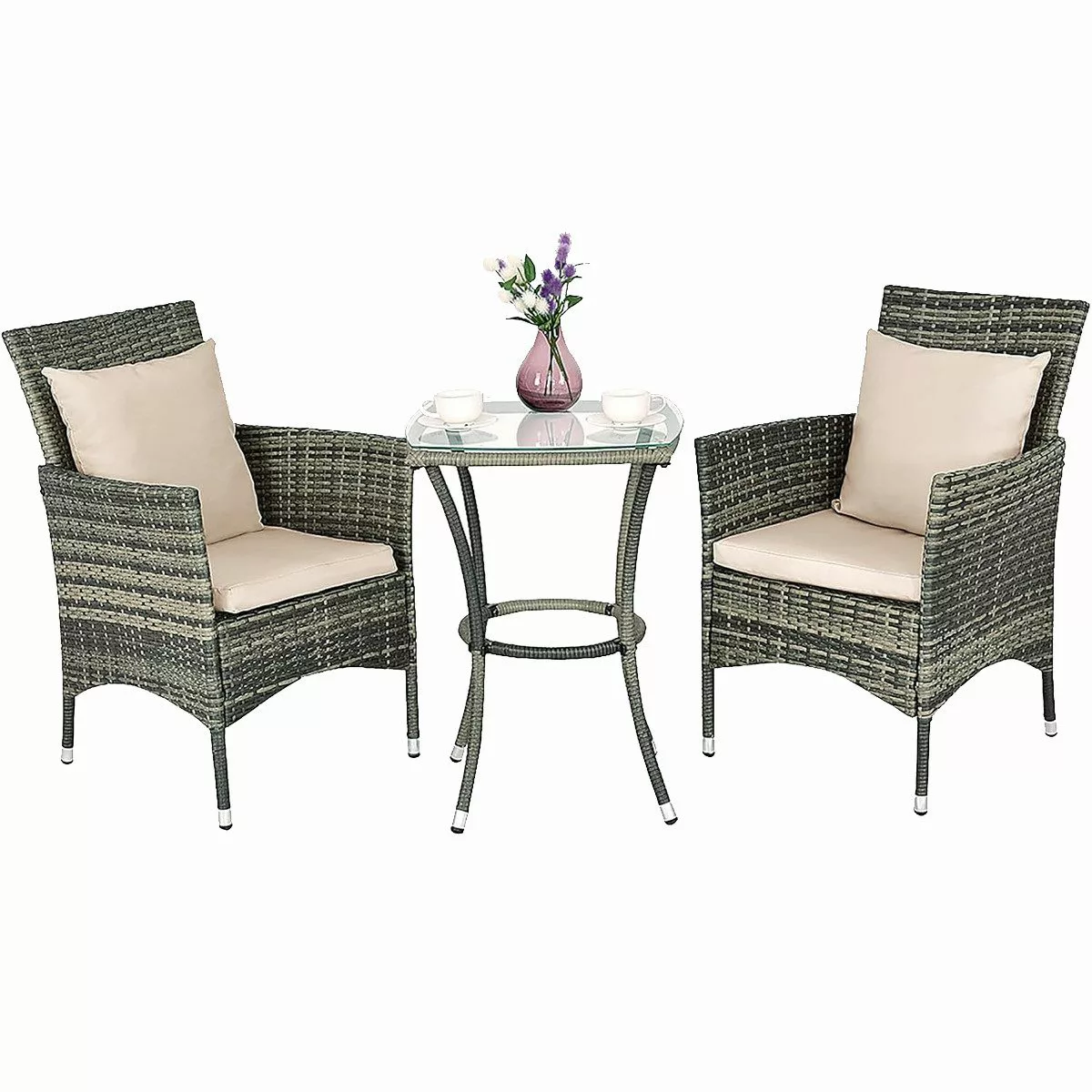 COSTWAY Balkonset, (3-tlg), 2 Personen, Rattan, günstig online kaufen
