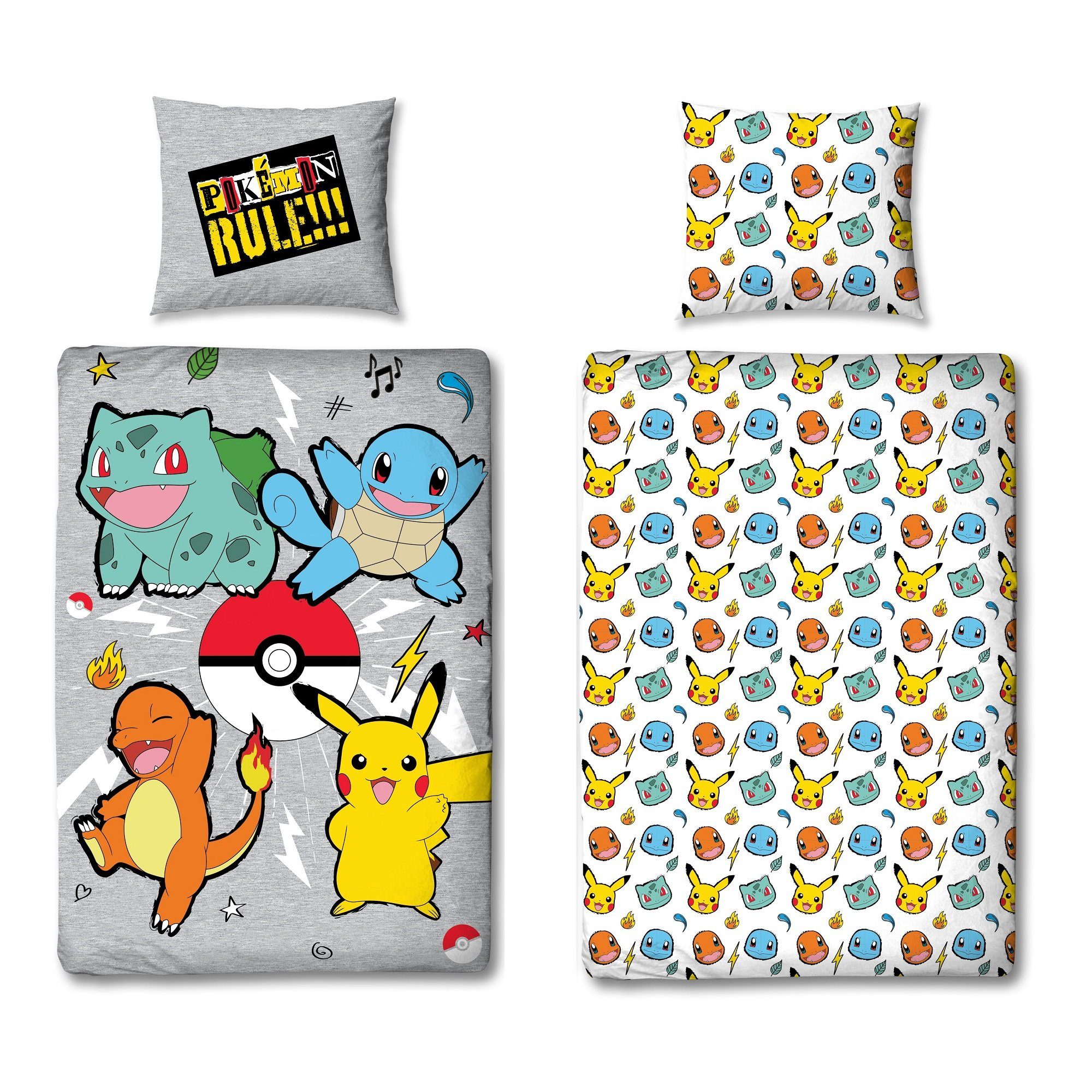 Familando Kinderbettwäsche Pokemon "Rock" 135x200 80x80 günstig online kaufen
