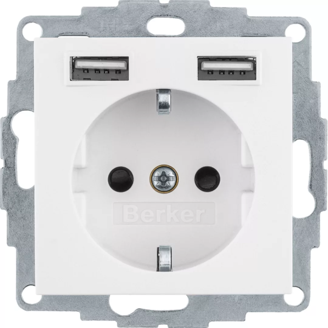 Berker Steckdose SCHUKO/USB Q.x, polarw. samt 48036089 günstig online kaufen