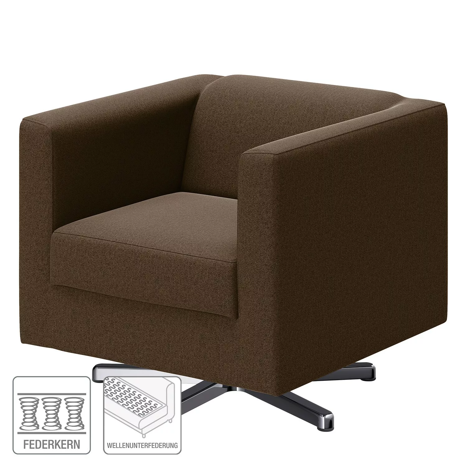 home24 loftscape Sessel Wilno XIX Bison Microfaser 74x71x75 cm (BxHxT) günstig online kaufen