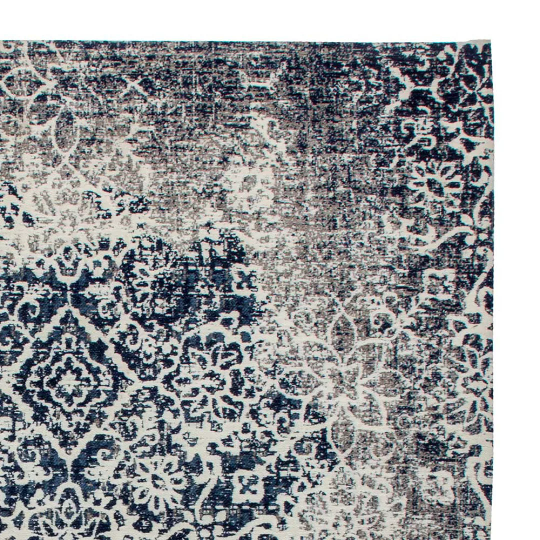 Orientalischer Teppich in Grau und Blau Chenillegewebe günstig online kaufen