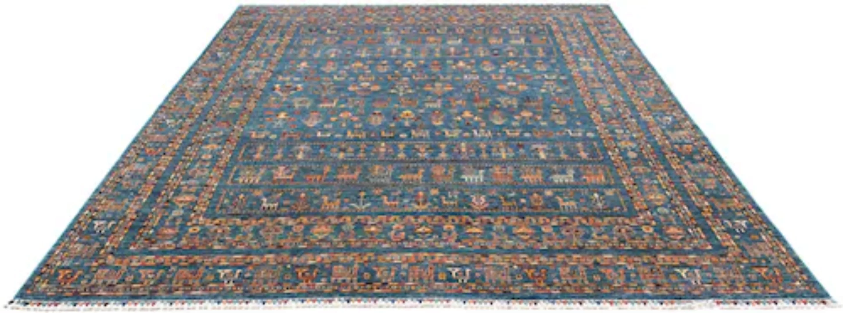 morgenland Wollteppich »Shal Streifen 304 x 247 cm«, rechteckig, Unikat mit günstig online kaufen