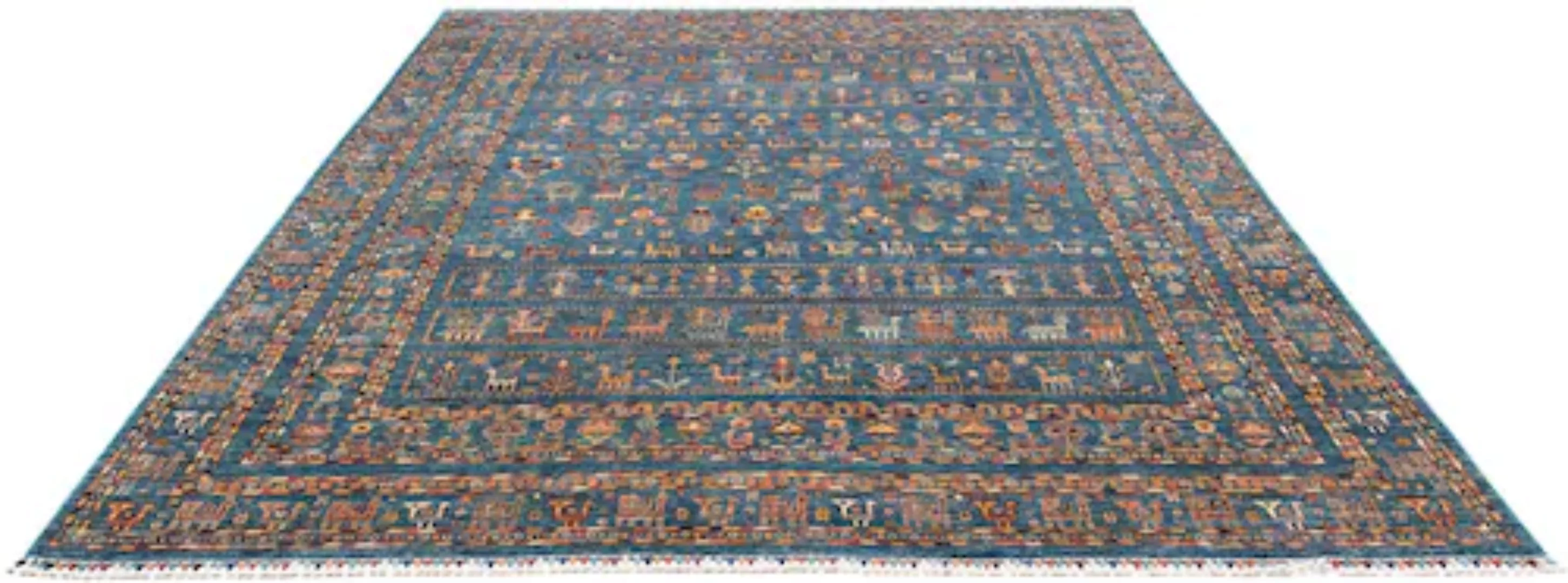 morgenland Wollteppich »Shal Streifen 304 x 247 cm«, rechteckig, 8 mm Höhe, günstig online kaufen