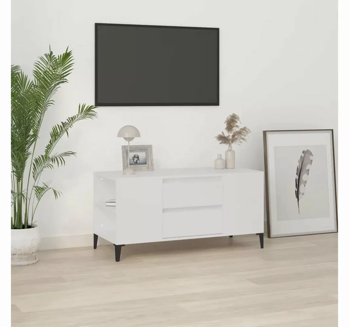 furnicato TV-Schrank Weiß 102x44,5x50 cm Holzwerkstoff günstig online kaufen