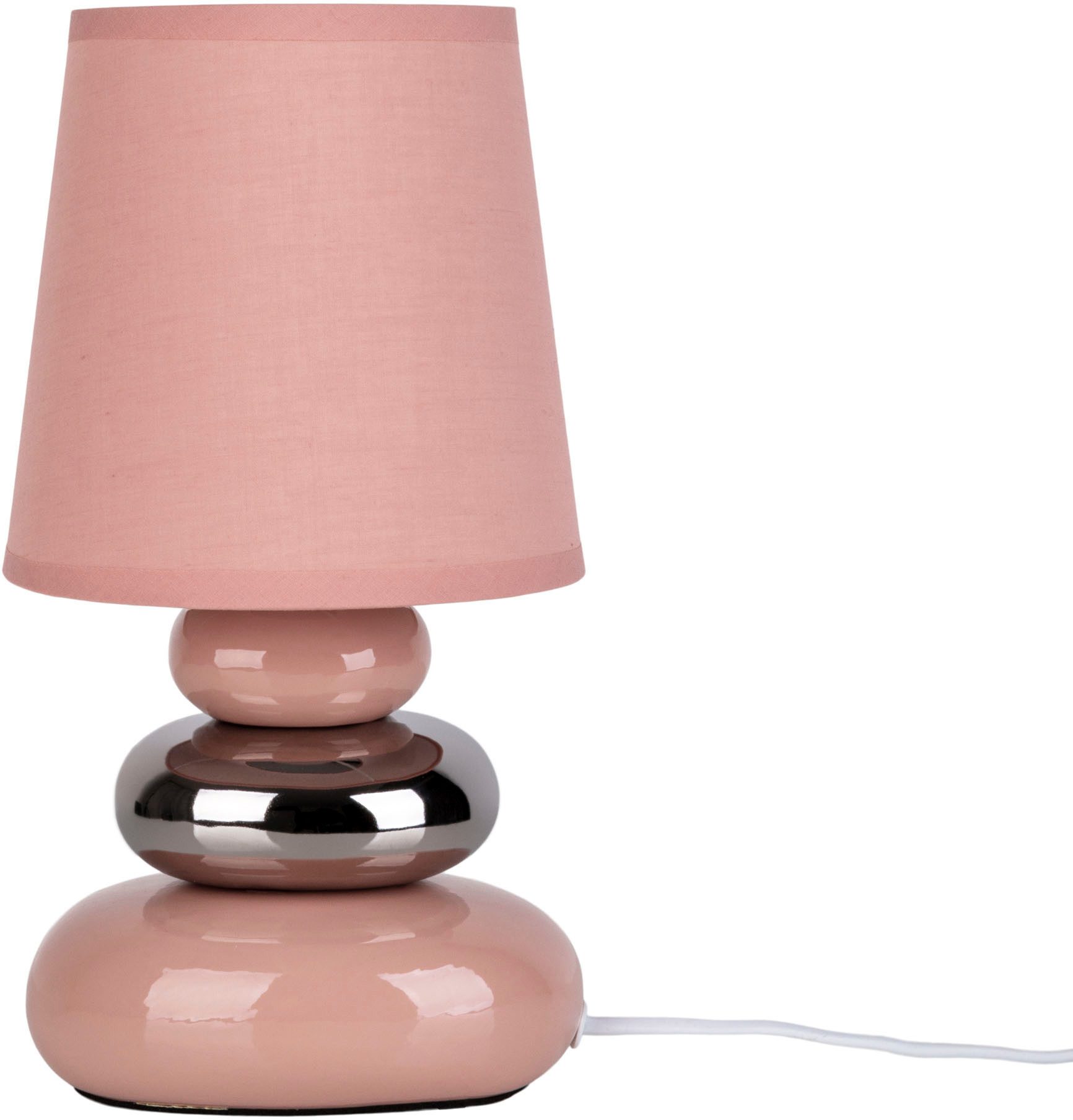 Näve Keramik-Tischleuchte Stoney Rosé Lachs Ø 16 cm x 31 cm günstig online kaufen