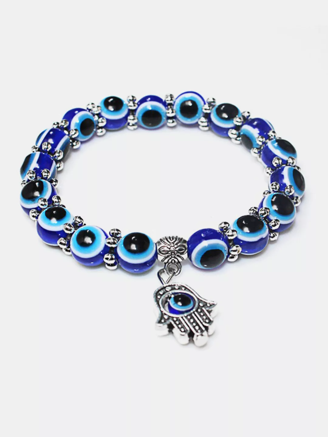 Retro dunkelblaues Auge Perlen Armband Tima Hand Lucky Armband für Damen günstig online kaufen