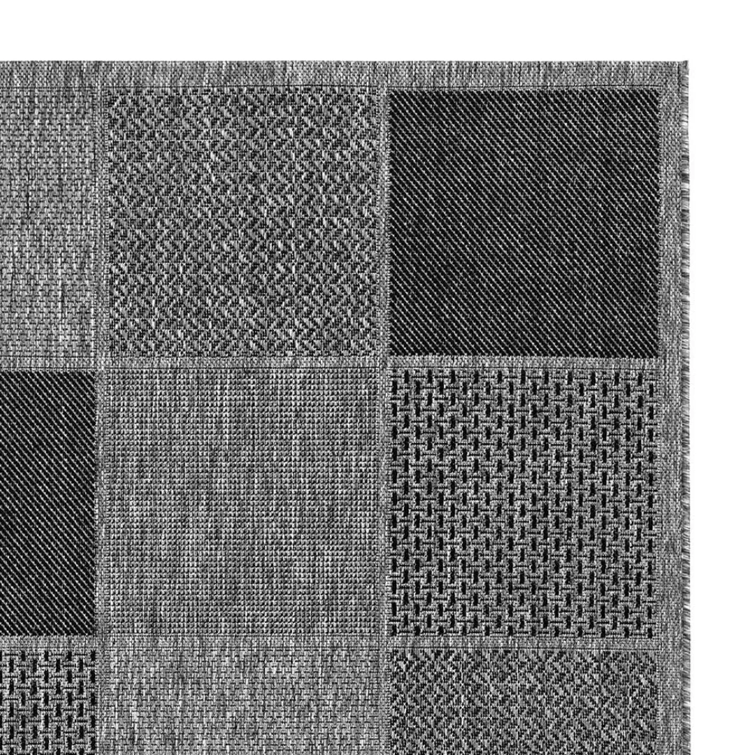 Gewebter Teppich in Silberfarben geometrischen Mustern günstig online kaufen