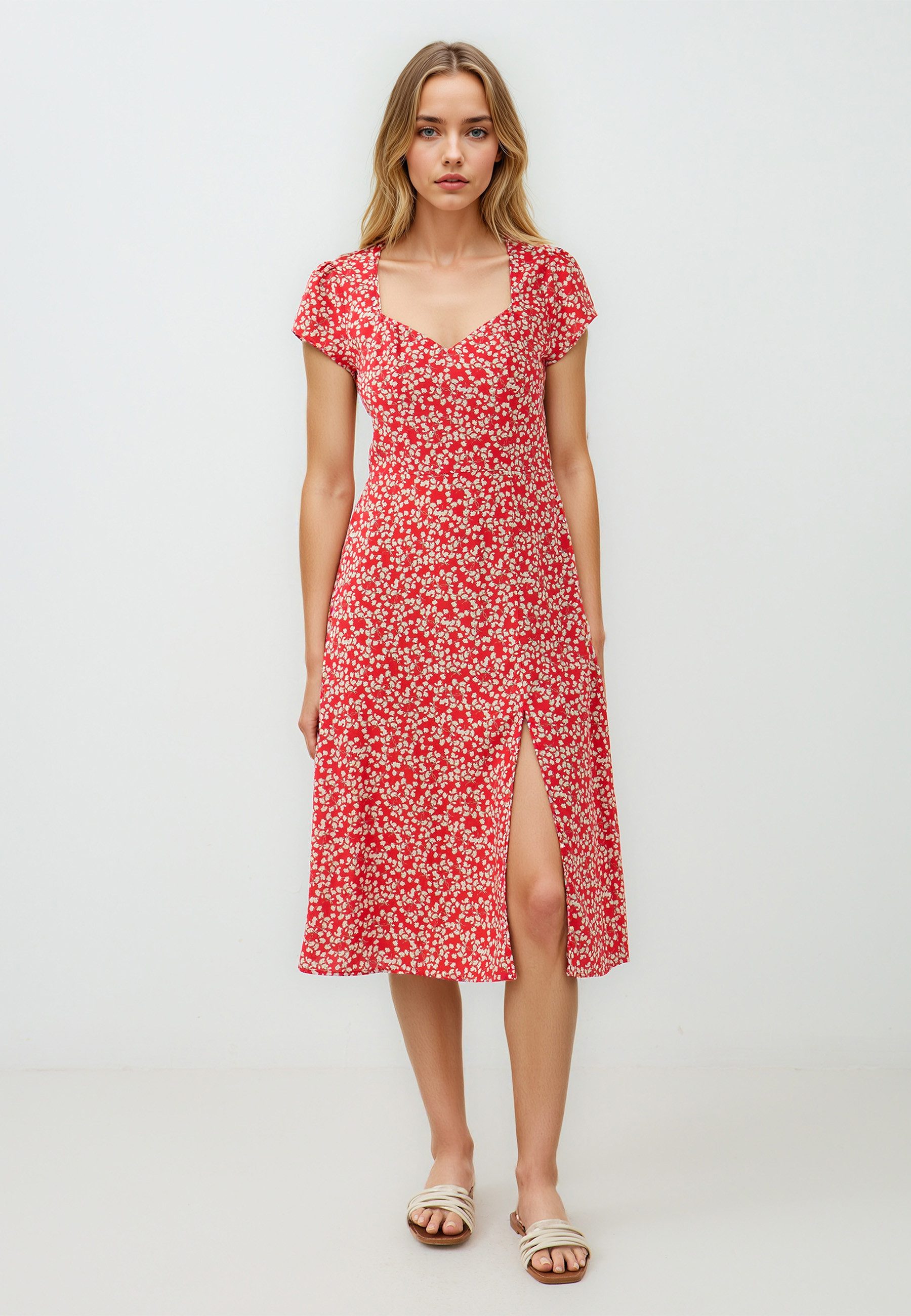 Jimmy Key Minikleid Gewebtes Rotes Kleid günstig online kaufen