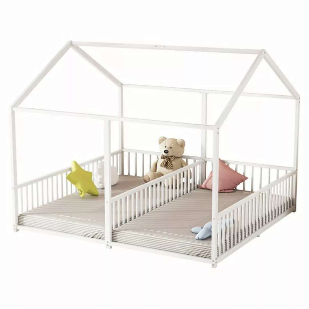 Gotagee Hausbett Metallbett Kinderbett 90x200cm Doppelbett Eisenrahmen Gäst günstig online kaufen