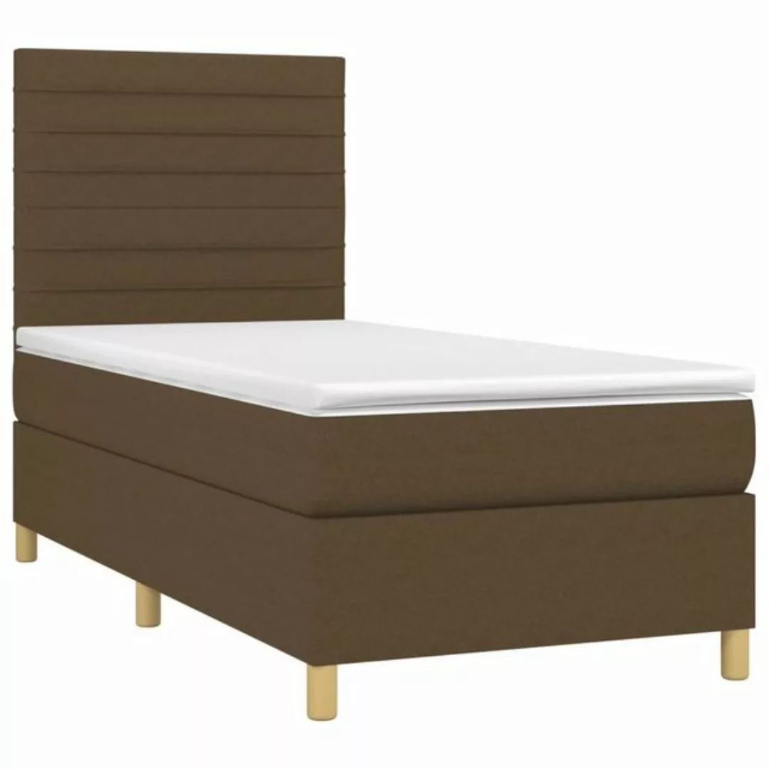 vidaXL Bett Boxspringbett mit Matratze Dunkelbraun 80x200 cm Stoff günstig online kaufen